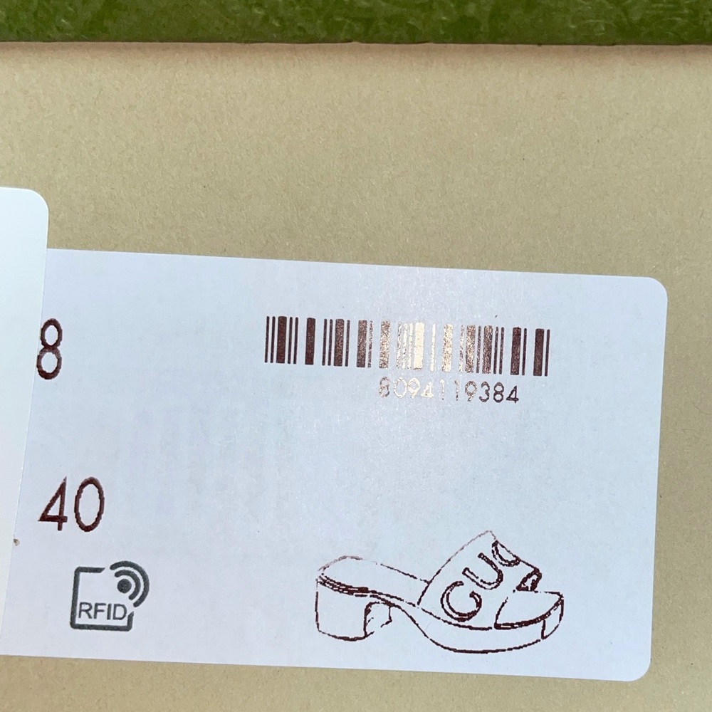 Blue Gucci platform shoe